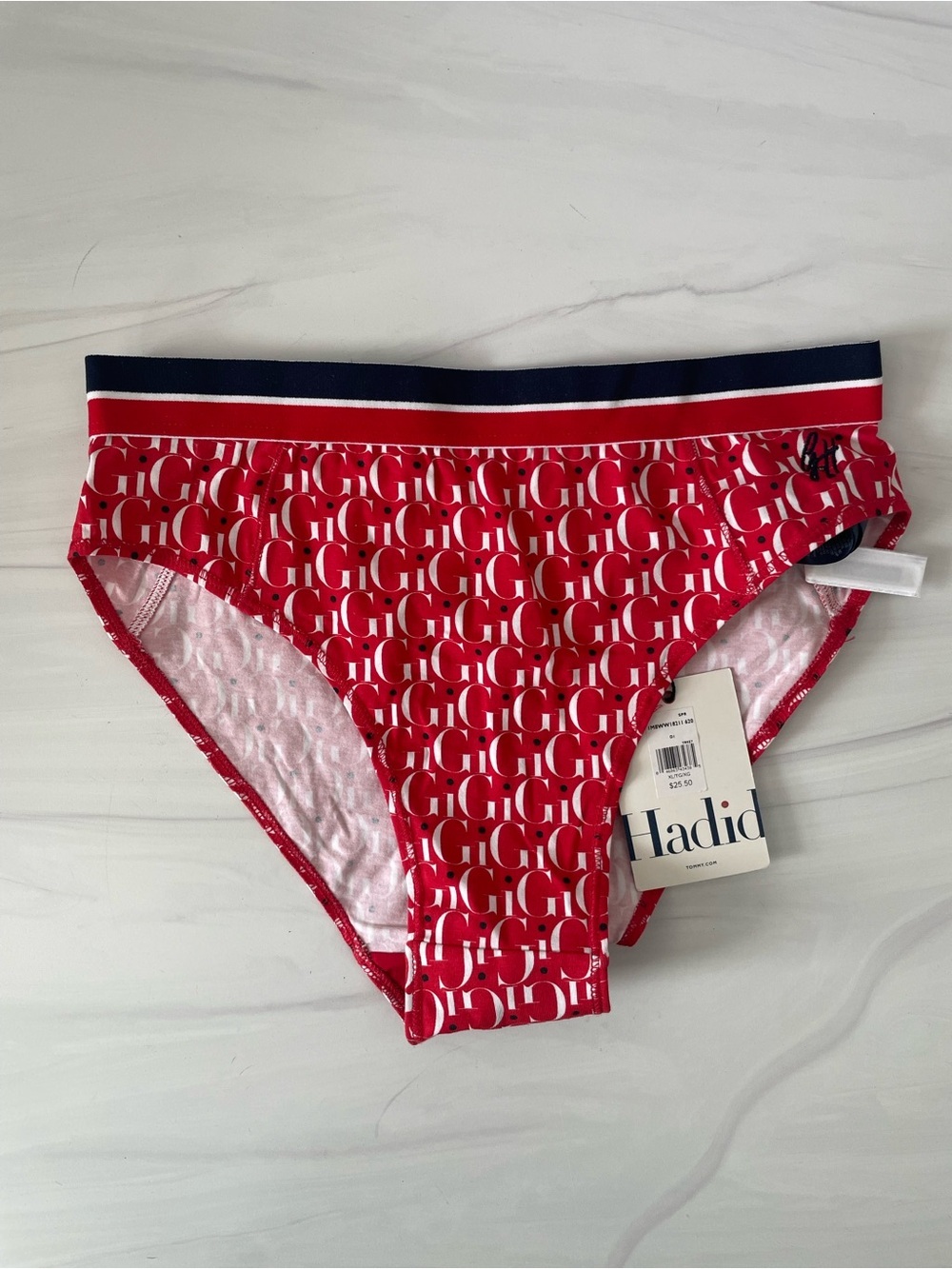 Tommy Hilfiger x Gigi Hadid Logo Print Bikini Brief Underwear- Size XL- NWT